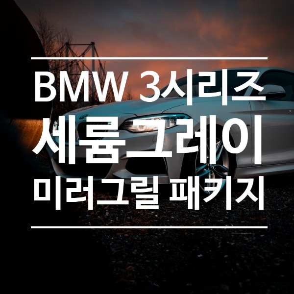 [체크아웃] BMW G20 신형 3시리즈 전용 세륨그레이 미러 그릴 패키지