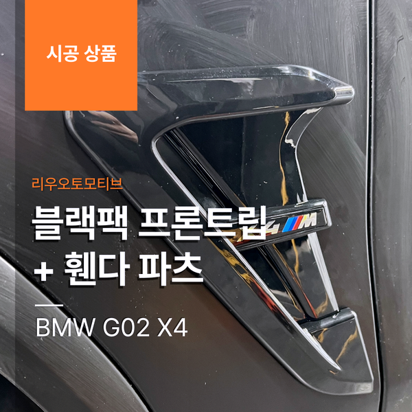 BMW G02 X4 블랙팩 프론트립 + 휀다 파츠