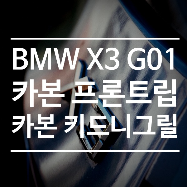 [체크아웃] BMW G01 X3 전용 퍼포먼스 카본 프론트립 + 키드니그릴 시공